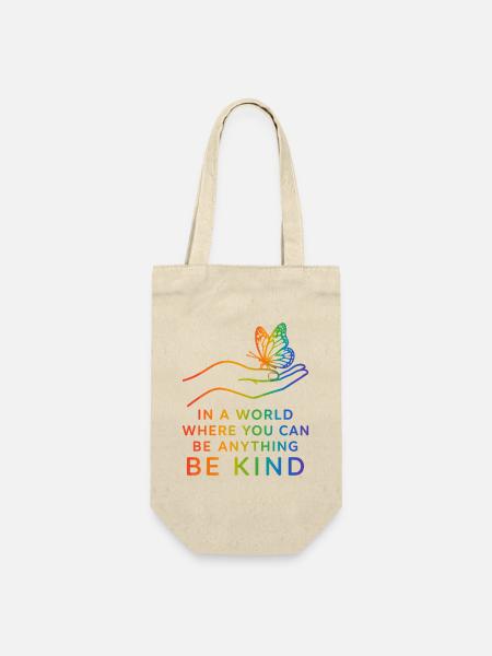 Be Kind, Pride, Regenbogen, Gleichheit, LGBT - Geschenkbeutel für Flaschen - Natur