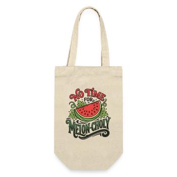 Pas de temps pour Melon-Choly | Jeu de mots - Sac à bouteille - nature - Devant