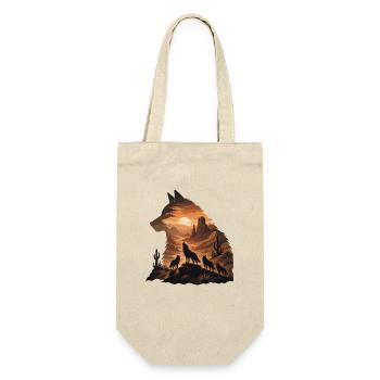 Desert Wolf Sunset Silhouette - Gift Bag for Bottles - nature - Front