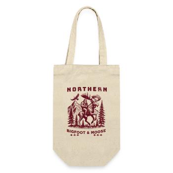 Northern Bigfoot & Moose in Pines - Gift Bag for Bottles - nature - Front