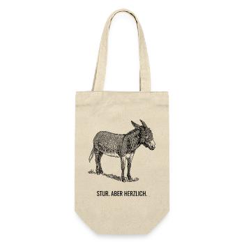 Stur. Aber herzlich. - Geschenkbeutel für Flaschen - Natur - Vorne