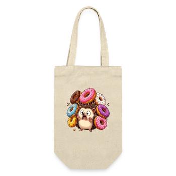 Igel im Donut-Überfluss - Geschenkbeutel für Flaschen - Natur - Vorne