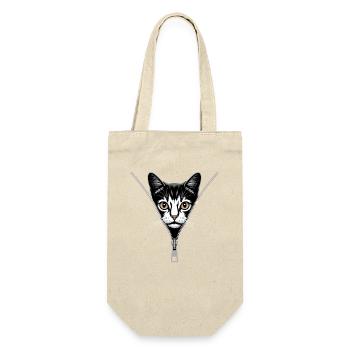 Cat Zipper Cat Mom Cat Cute Cats - Gift Bag for Bottles - nature - Front