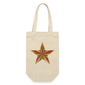 Retro Star with Color Stripe Vintage Star - Gift Bag for Bottles - nature - Front