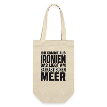 Ich Komme Aus Ironien Humor Lustiger Spruch Witzig - Geschenkbeutel für Flaschen - Natur - Vorne