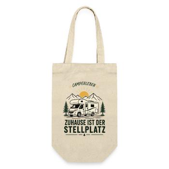 Camperleben Zuhause ist der Stellplatz - Geschenkbeutel für Flaschen - Natur - Vorne