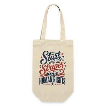 Human Rights Stars Stripes Retro Gift - Geschenkbeutel für Flaschen - Natur - Vorne