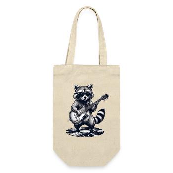 A Funny Raccoon with Guitar on Music LP - Gift Bag for Bottles - nature - Front