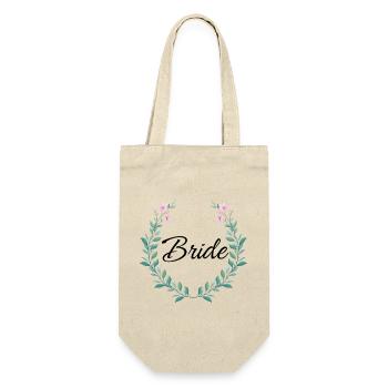 Floral Bride Wreath - Gift Bag for Bottles - nature - Front