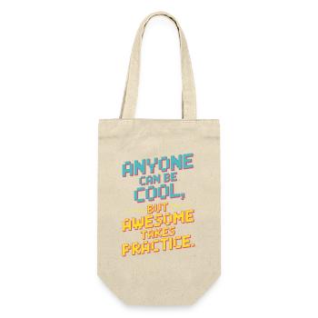 Anyone Can Be Cool Awesome Nerd Gamer Geek Irony - Gift Bag for Bottles - nature - Front
