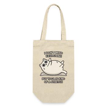 Katzen-Yoga-Dehnmeme - Geschenkbeutel für Flaschen - Natur - Vorne
