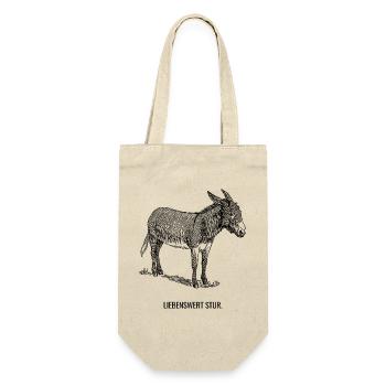 Liebenswert Stur. - Geschenkbeutel für Flaschen - Natur - Vorne