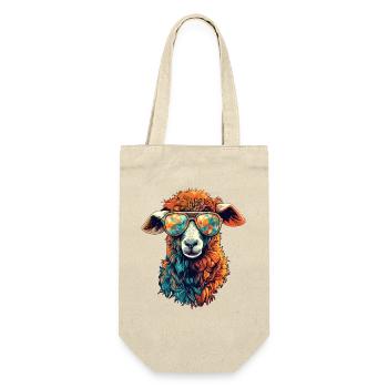 Colorful llama with geometric sunglasses - Gift Bag for Bottles - nature - Front
