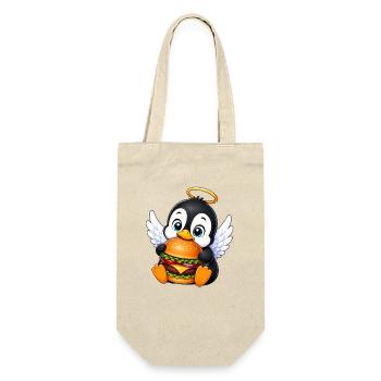 Süßer Engel Pinguin Burger Cartoon - Geschenkbeutel für Flaschen - Natur - Vorne
