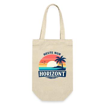 Heute nur Horizont Meer Urlaub Retro - Geschenkbeutel für Flaschen - Natur - Vorne
