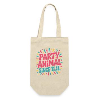 Karneval Party Kölner Animal Since 11.11. Köln - Geschenkbeutel für Flaschen - Natur - Vorne