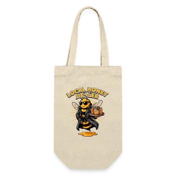 Local Honey Dealer Funny Bee Beekeeper Honey - Gift Bag for Bottles - nature - Front