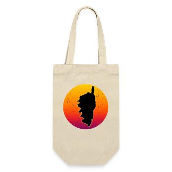 The Island of Corsica Map Retro Sunset France - Gift Bag for Bottles - nature - Front