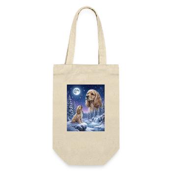 Howling to the Moon Meme Animal Dog Cocker Spaniel - Gift Bag for Bottles - nature - Front