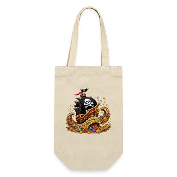 Navire pirate au trésor plein d’or - Sac à bouteille - nature - Devant