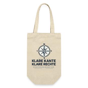 Klare Kante klare Rechte Mitbestimmung - Geschenkbeutel für Flaschen - Natur - Vorne