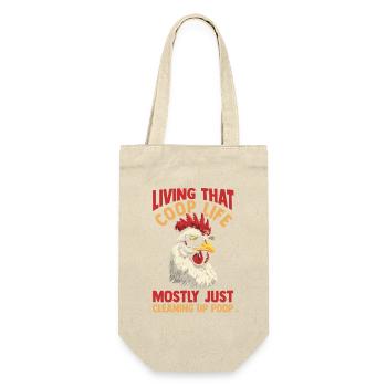 Farmer Rooster Flock Poultry Chicken - Geschenkbeutel für Flaschen - Natur - Vorne
