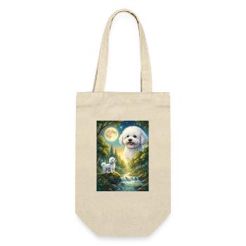 Hurlant à la Lune Mème Chien Bichon Frisé - Sac à bouteille - nature - Devant
