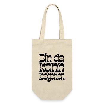 Bin da kann losgehen | Motivation Spruch - Geschenkbeutel für Flaschen - Natur - Vorne