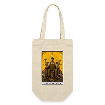 Charpentier | Tarot d’artisanat en bois - Sac à bouteille - nature - Devant
