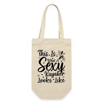 This is what a sexy Kayaker looks like - Kayaker - Geschenkbeutel für Flaschen - Natur - Vorne