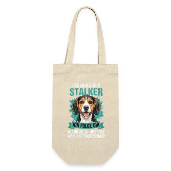 Beagle Stalker  - Geschenkbeutel für Flaschen - Natur - Vorne