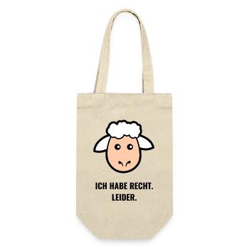 Schaf-Silhouette im Minimalstil - Geschenkbeutel für Flaschen - Natur - Vorne