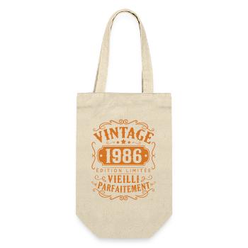 1986 Vintage Cadeau D'anniversaire Femme Homme - Sac à bouteille - nature - Devant