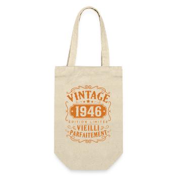 1946 Vintage Cadeau D'anniversaire Femme Homme - Sac à bouteille - nature - Devant