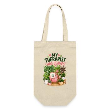  Mein Therapeut Hat Ein Gemütliches Zuhause Mit - Geschenkbeutel für Flaschen - Natur - Vorne
