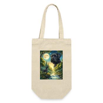 Hurlant au mème de la lune, chien Schnauzer géant - Sac à bouteille - nature - Devant