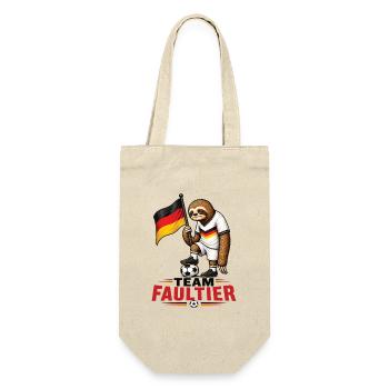 Team Faultier Fußball Shirt - Geschenkbeutel für Flaschen - Natur - Vorne