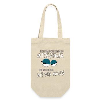 Ich brauche keinen Mittelfinger Humor - Geschenkbeutel für Flaschen - Natur - Vorne