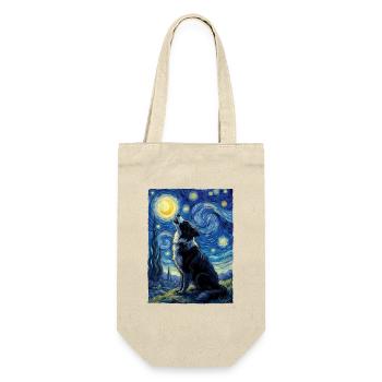 Starry Night Border Collie Sheepdog Art - Gift Bag for Bottles - nature - Front