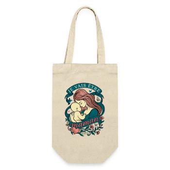 Je Vais Être Maman 2026 Grossesse Vintage - Sac à bouteille - nature - Devant