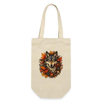 Wilde Herbstpfote im Herbstwald - Geschenkbeutel für Flaschen - Natur - Vorne