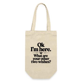 Ok I'm Here. What Are You Other Two Wishes? - Gift Bag for Bottles - nature - Front