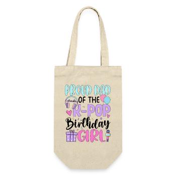 Proud Dad of The K-Pop Birthday Girl - Geschenkbeutel für Flaschen - Natur - Vorne