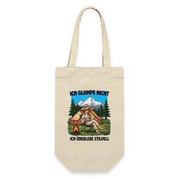 Stilvolles Camping Glamour - Geschenkbeutel für Flaschen - Natur - Vorne