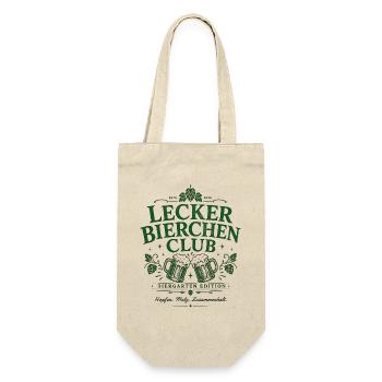 Lecker Bierchen Bier Motiv für Bierliebhaber - Geschenkbeutel für Flaschen - Natur - Vorne