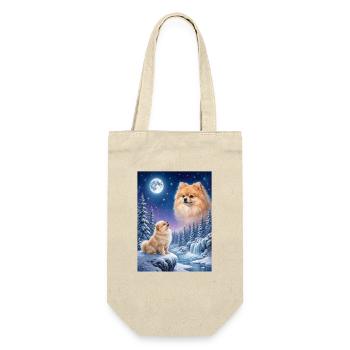 Howling to the Moon Meme Dog Pomeranian - Gift Bag for Bottles - nature - Front