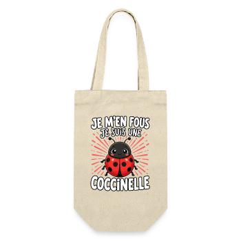  Je m'en fous je suis une coccinelle - süßer - Geschenkbeutel für Flaschen - Natur - Vorne