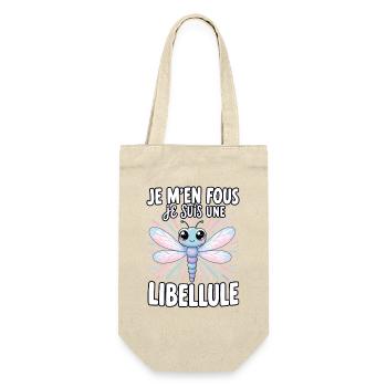 Je m'en fous je suis une libellule - süße Libelle - Geschenkbeutel für Flaschen - Natur - Vorne