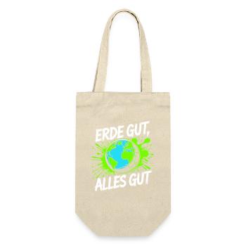 Erde Gut Alles Gut Umweltschutz Natur Mutter Erde - Geschenkbeutel für Flaschen - Natur - Vorne