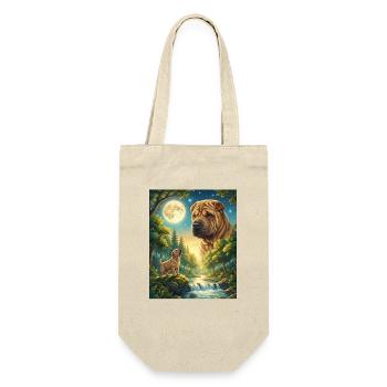 Howling to the Moon Meme Dog Shar Pei - Gift Bag for Bottles - nature - Front